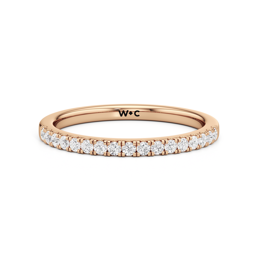 The Kate Diamond Wedding Band with 18KT Rose Gold Cut Diamond in 14KT Rose Gold view 1
