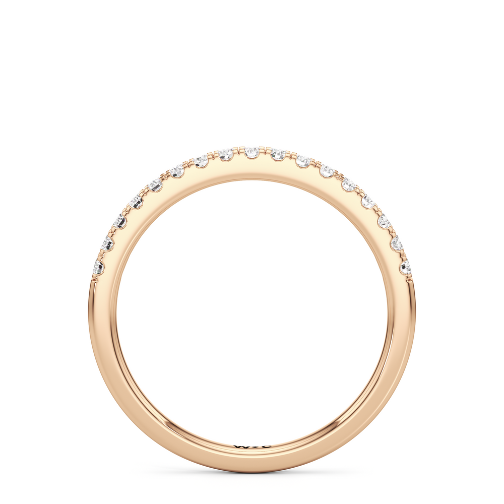 The Kate Diamond Wedding Band with 18KT Rose Gold Cut Diamond in 14KT Rose Gold view 2
