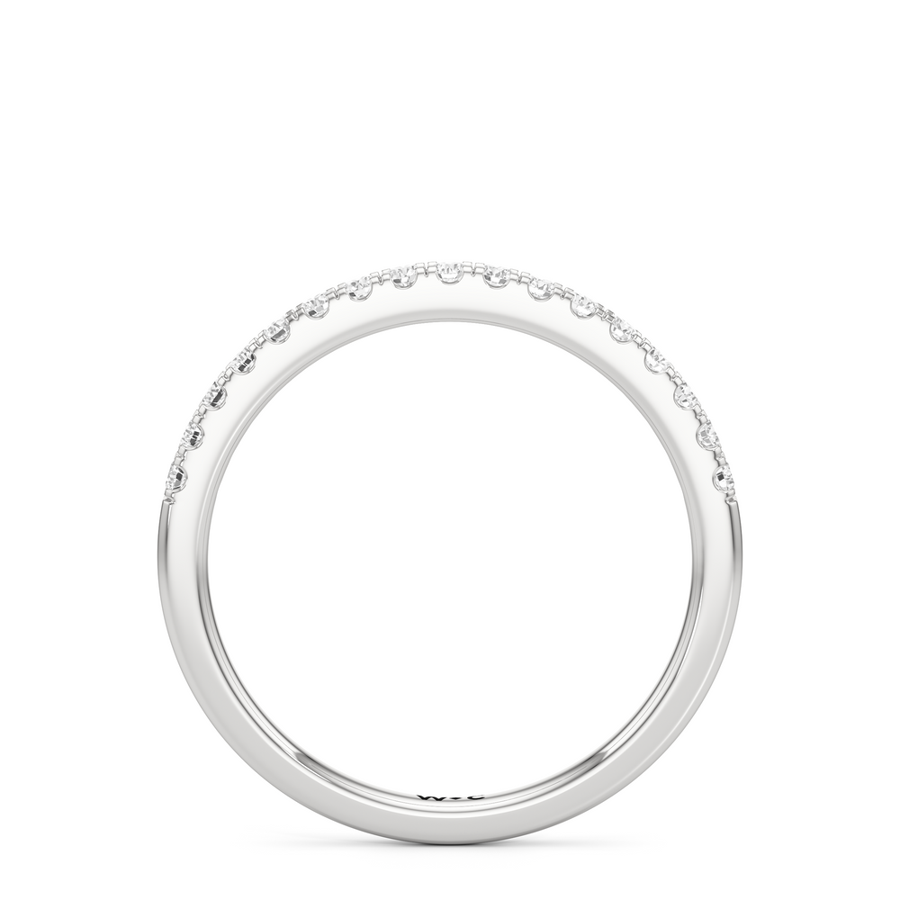The Kate Diamond Wedding Band with Platinum Cut Diamond in 14KT Platinum view 2
