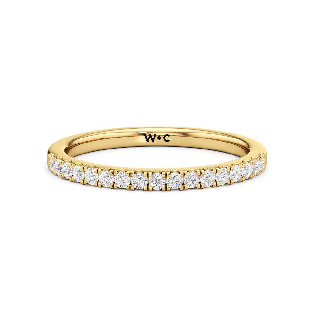 The Kate Diamond Wedding Band with 18KT Yellow Gold Cut Diamond in 14KT Yellow Gold view 1
