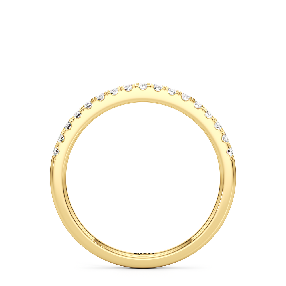 The Kate Diamond Wedding Band with 18KT Yellow Gold Cut Diamond in 14KT Yellow Gold view 2
