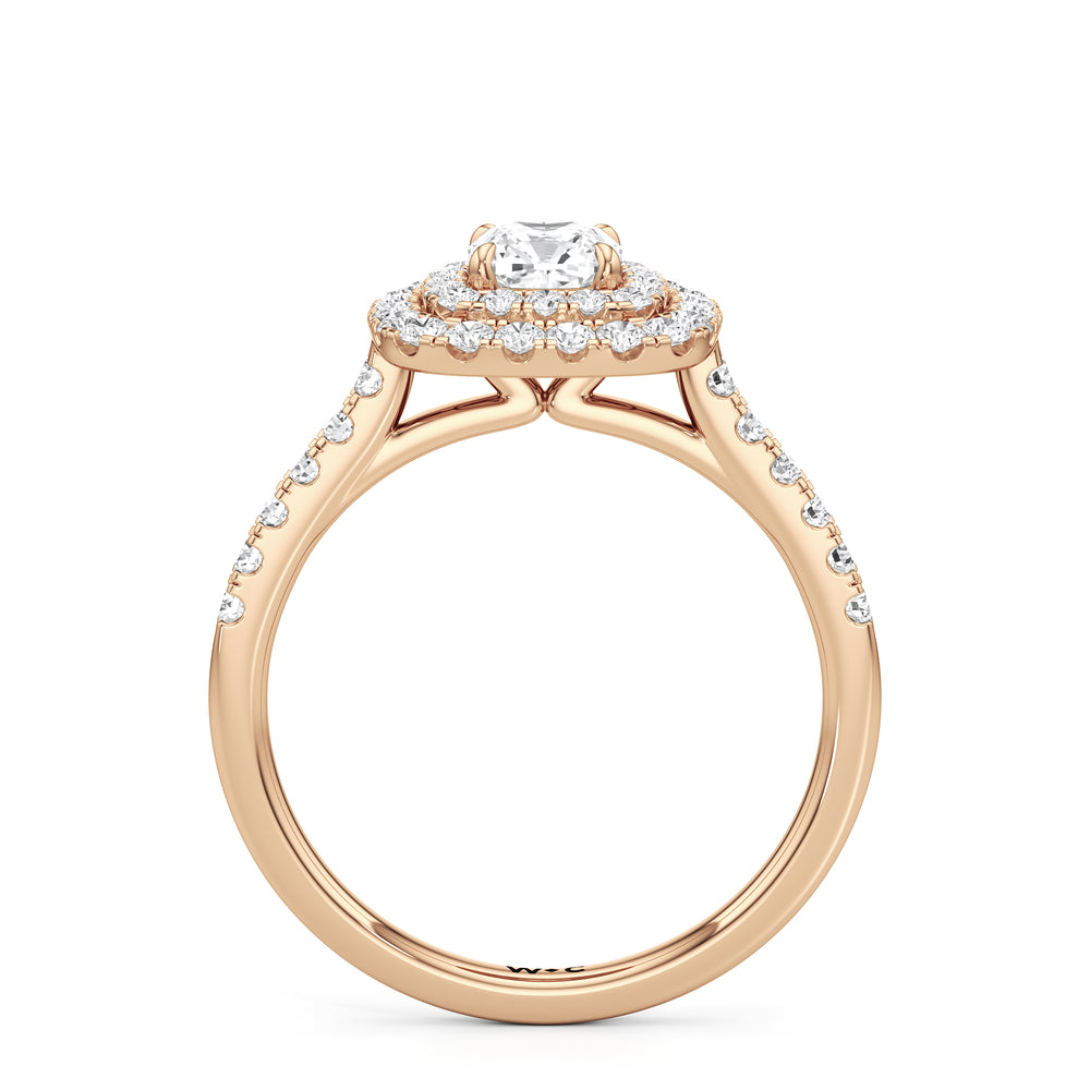 The Kate Engagement Ring with Cushion Cut Diamond in 14KT Rose Gold view 2
