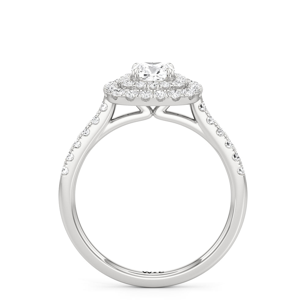 The Kate Engagement Ring with Cushion Cut Diamond in 14KT Platinum view 2
