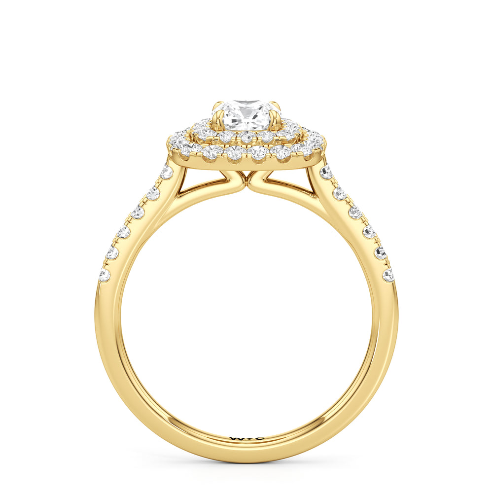 The Kate Engagement Ring with Cushion Cut Diamond in 14KT Yellow Gold view 2
