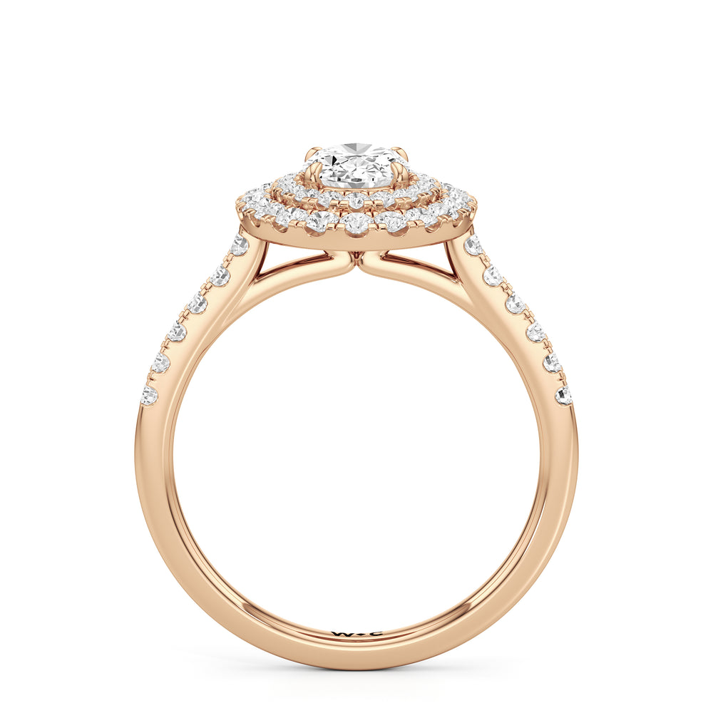 The Kate Engagement Ring with Oval Cut Diamond in 14KT Rose Gold view 2
