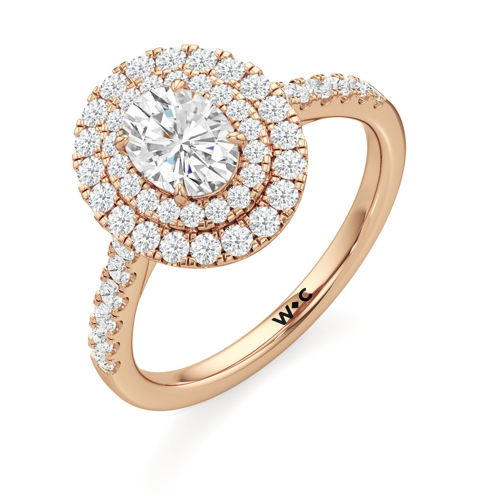 The Kate Engagement Ring with Oval Cut Diamond in 14KT Rose Gold view 3
