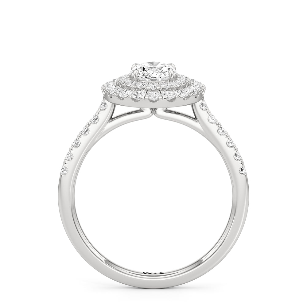 The Kate Engagement Ring with Oval Cut Diamond in 14KT Platinum view 2
