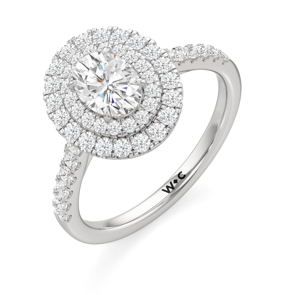 The Kate Engagement Ring with Oval Cut Diamond in 14KT Platinum view 3
