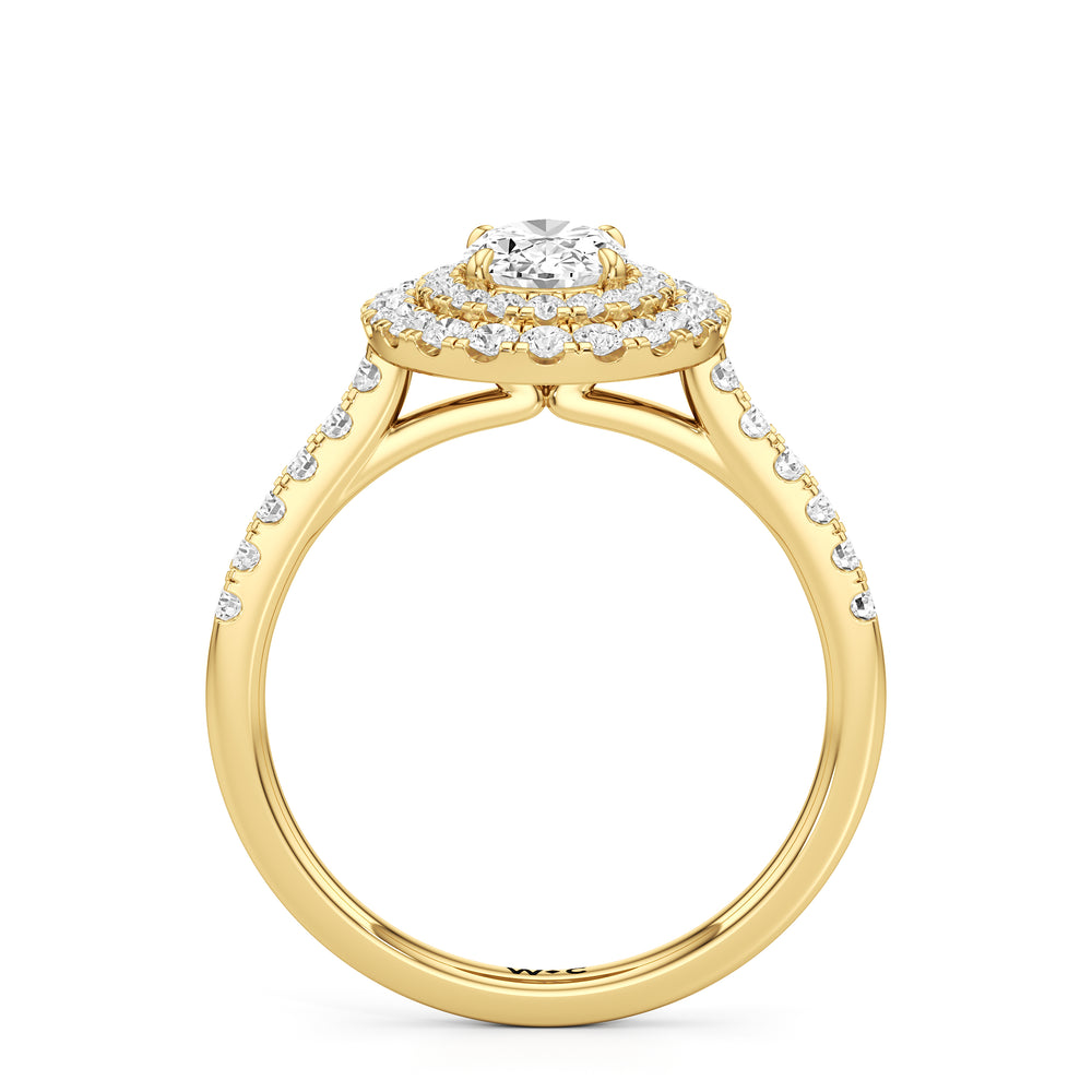 The Kate Engagement Ring with Oval Cut Diamond in 14KT Yellow Gold view 2
