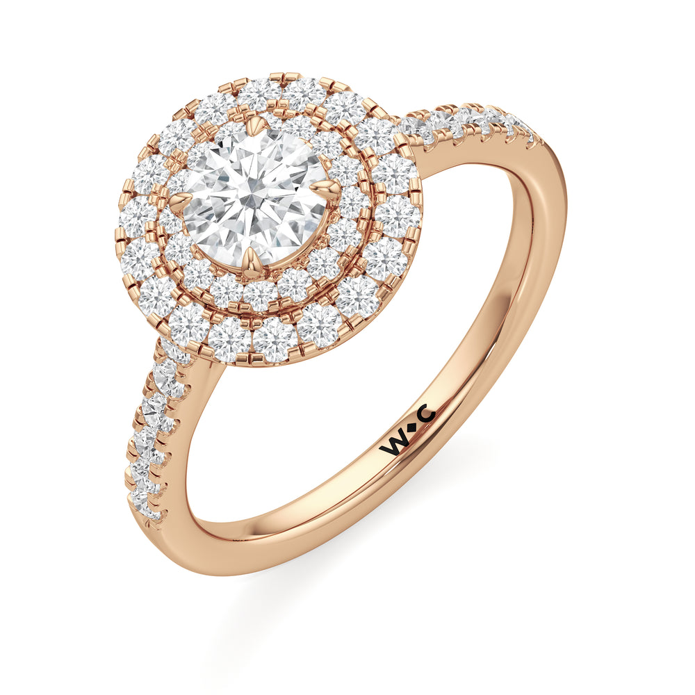 The Kate Engagement Ring with Round Cut Diamond in 14KT Rose Gold view 3
