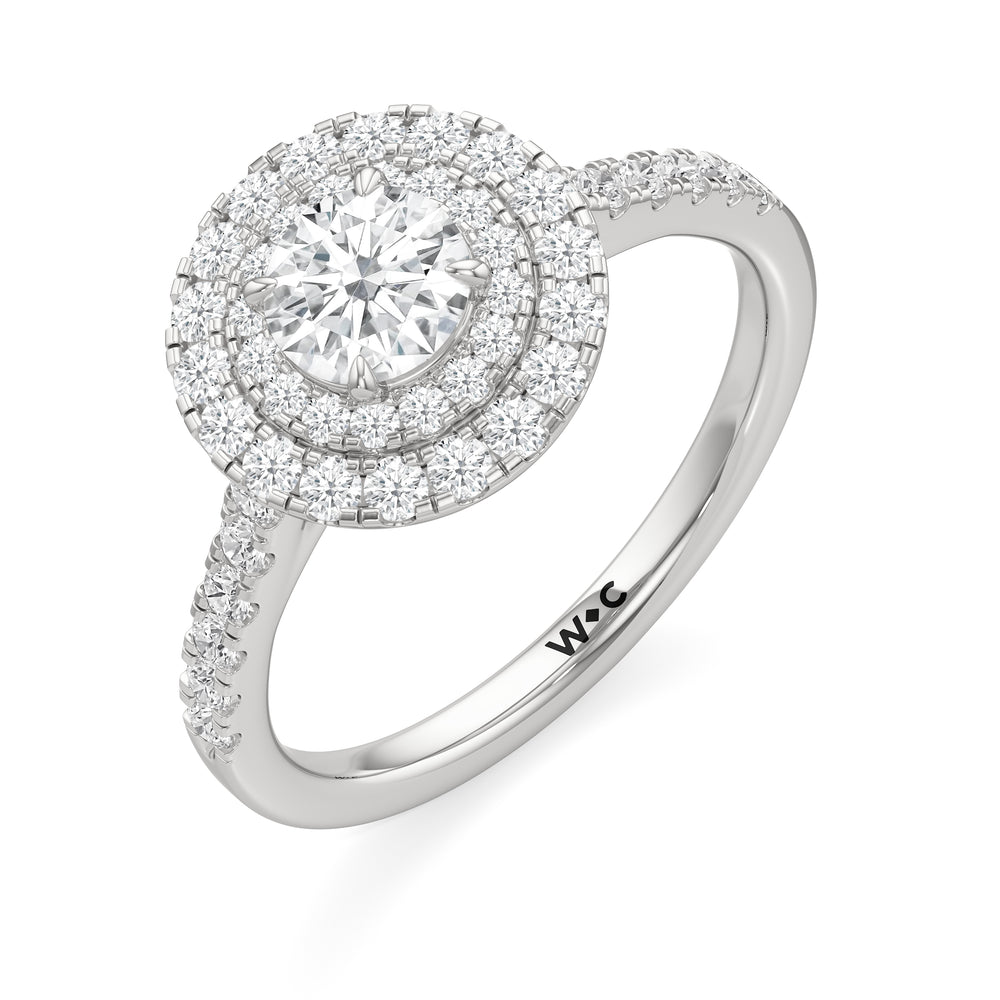 The Kate Engagement Ring with Round Cut Diamond in 14KT Platinum view 3
