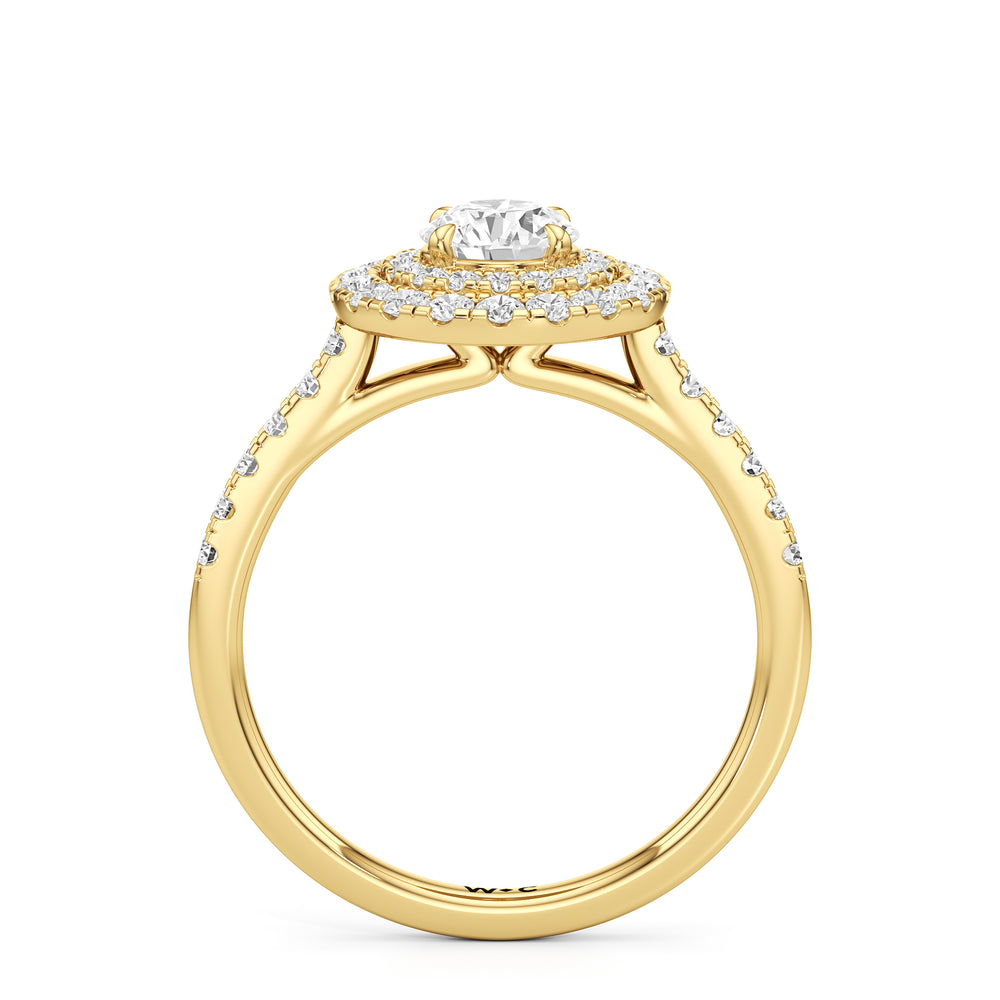 The Kate Engagement Ring with Round Cut Diamond in 14KT Yellow Gold view 2
