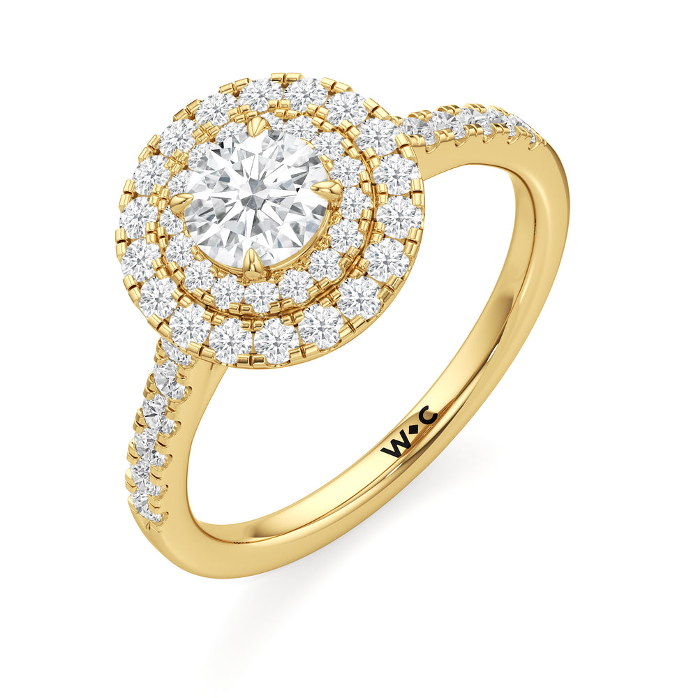 The Kate Engagement Ring with Round Cut Diamond in 14KT Yellow Gold view 3

