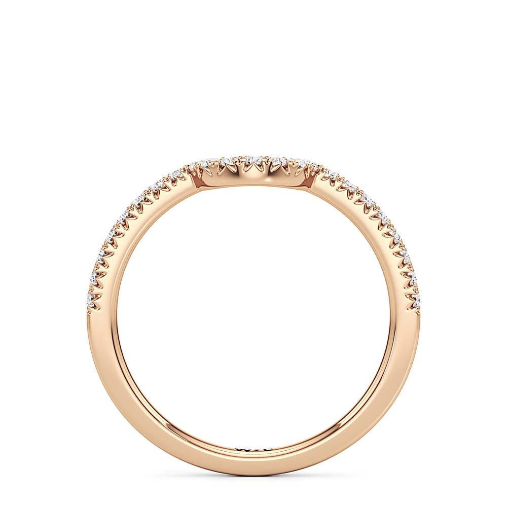 The Caroline Diamond Wedding Band with 18KT Rose Gold Cut Diamond in 14KT Rose Gold view 2
