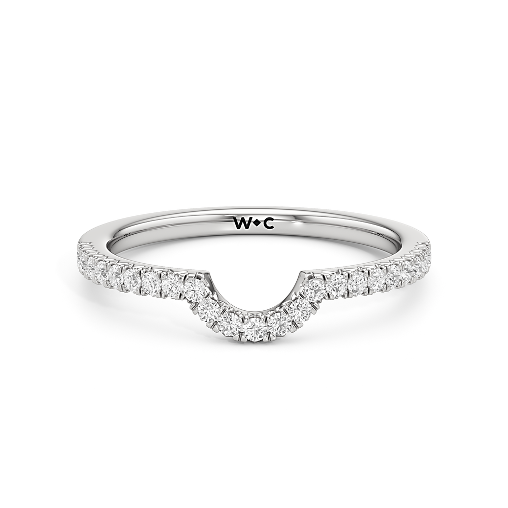 The Caroline Diamond Wedding Band with Platinum Cut Diamond in 14KT Platinum view 1
