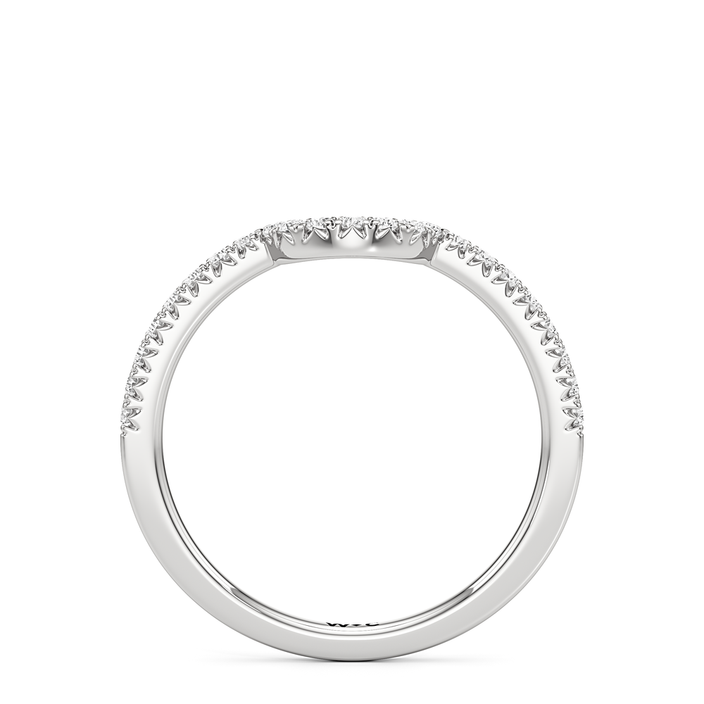 The Caroline Diamond Wedding Band with Platinum Cut Diamond in 14KT Platinum view 2
