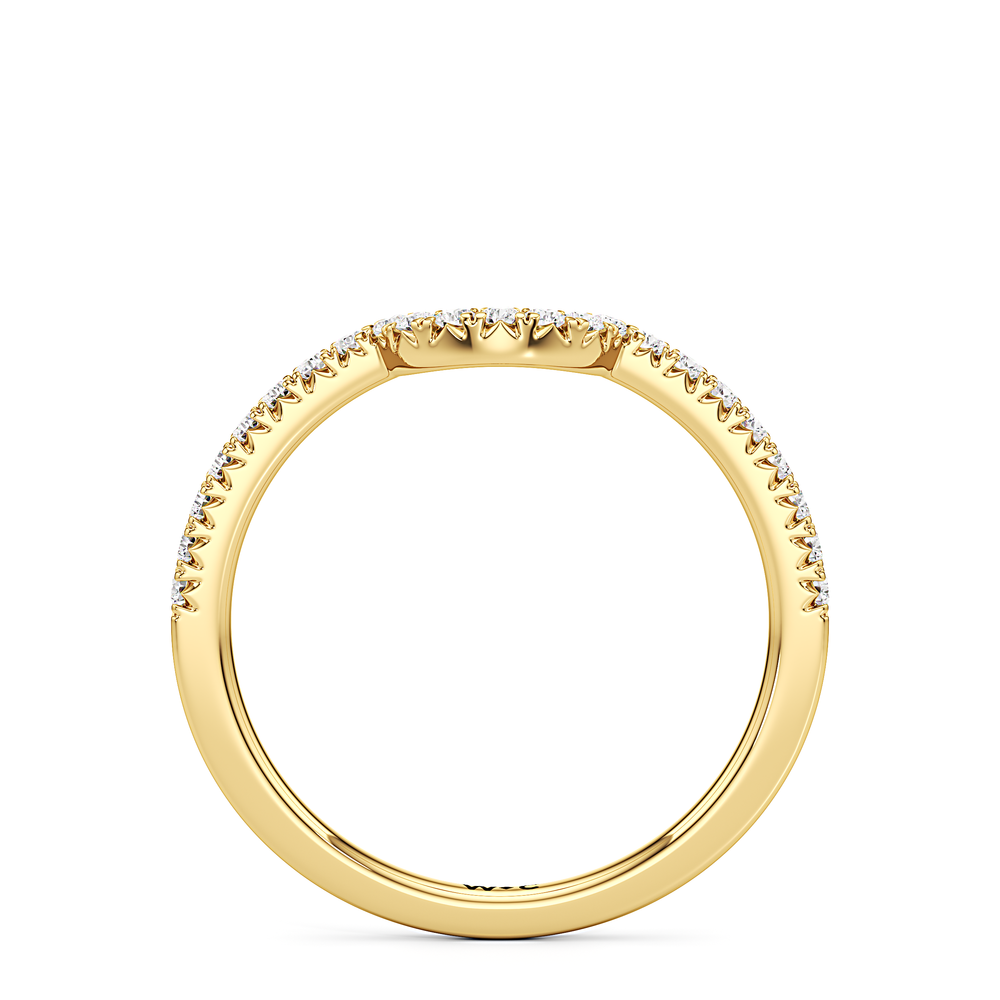 The Caroline Diamond Wedding Band with 18KT Yellow Gold Cut Diamond in 14KT Yellow Gold view 2
