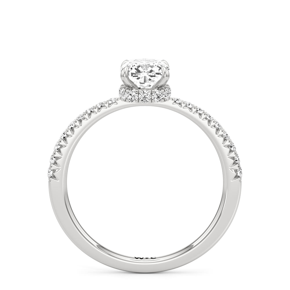 The Caroline Engagement Ring with Cushion Cut Diamond in 14KT Platinum view 2
