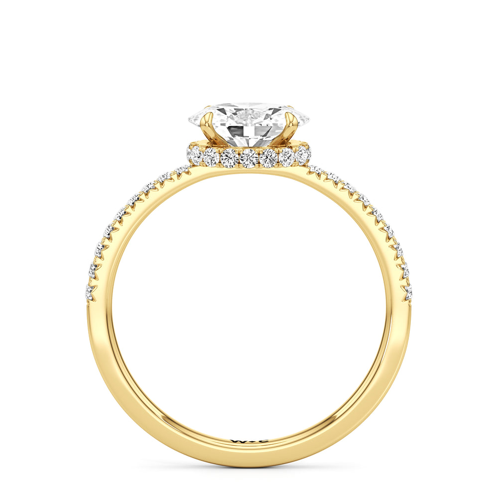 The Caroline Engagement Ring with Oval Cut Diamond in 14KT Yellow Gold view 2
