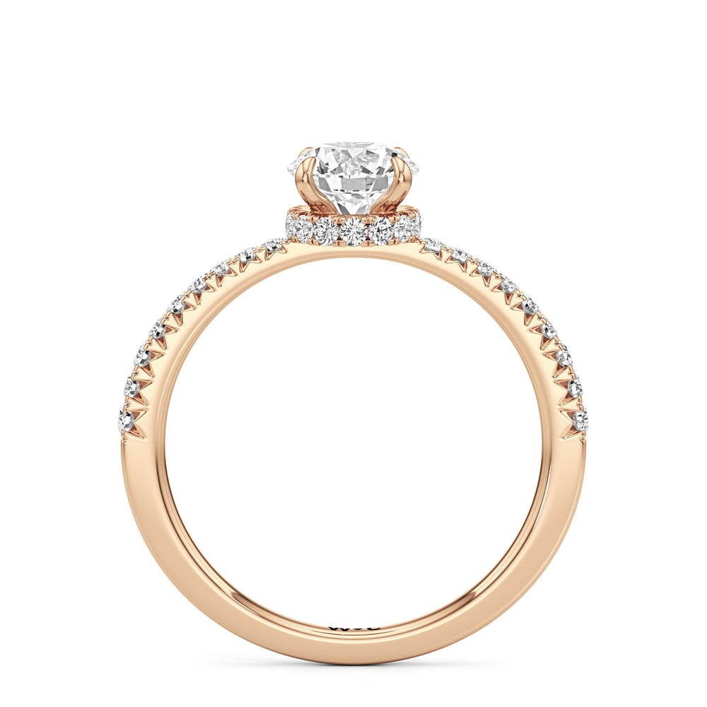 The Caroline Engagement Ring with Round Cut Diamond in 14KT Rose Gold view 2
