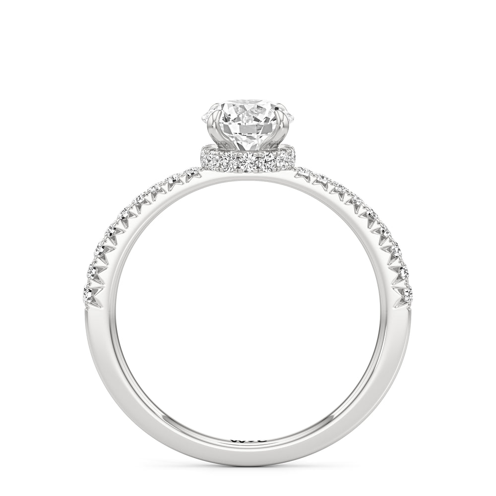 The Caroline Engagement Ring with Round Cut Diamond in 14KT Platinum view 2
