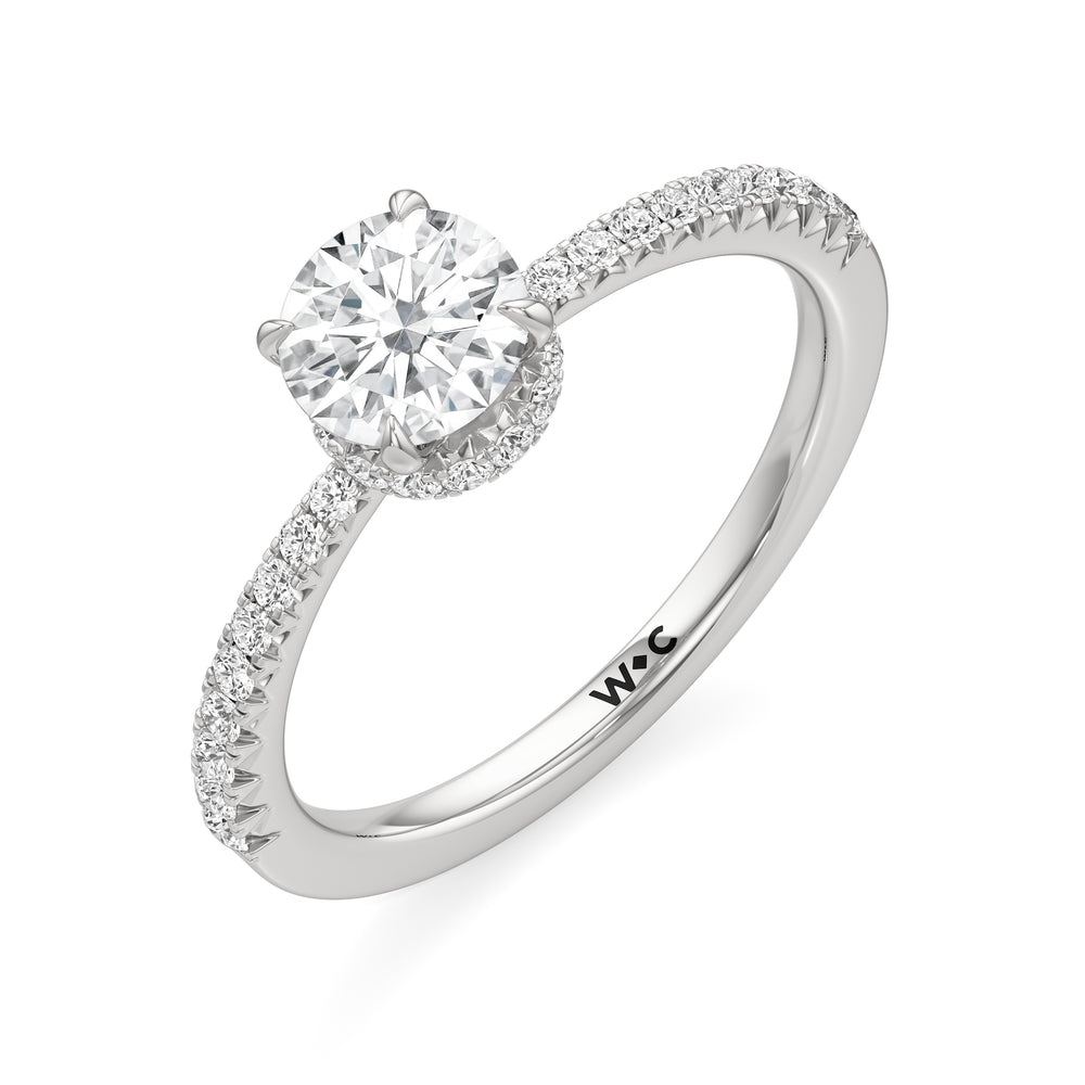The Caroline Engagement Ring with Round Cut Diamond in 14KT Platinum view 3
