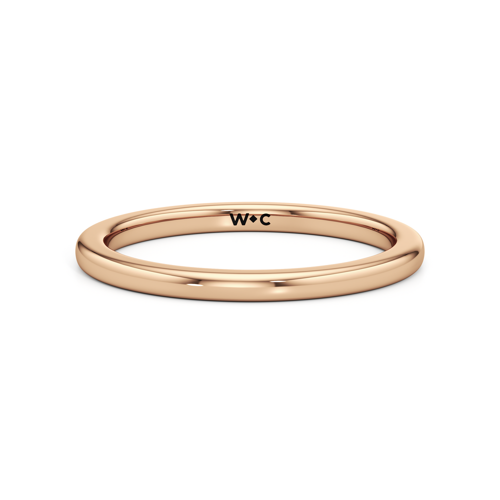 The Faye Wedding Band with 18KT Rose Gold Cut Diamond in 14KT Rose Gold view 1
