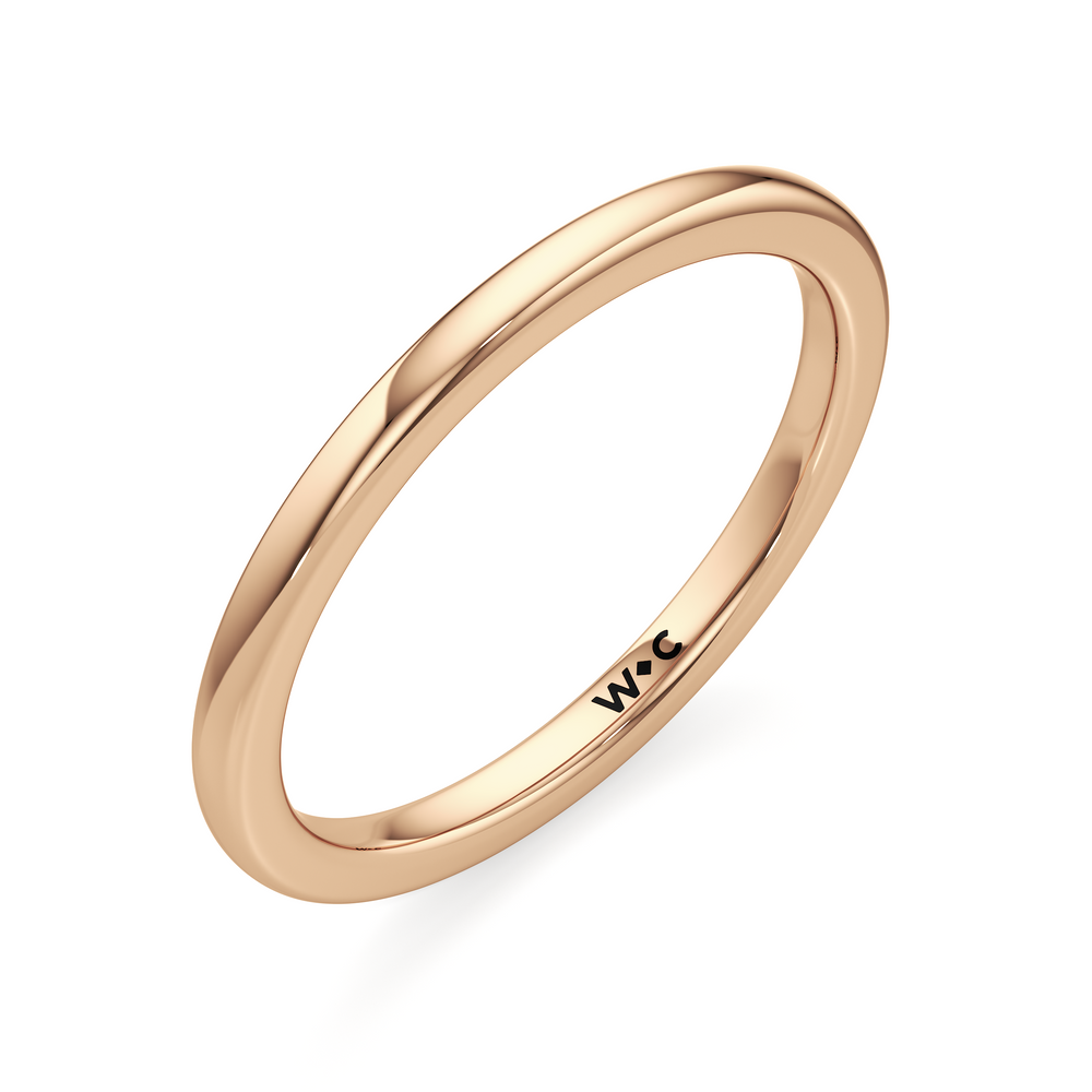 The Faye Wedding Band with 18KT Rose Gold Cut Diamond in 14KT Rose Gold view 3
