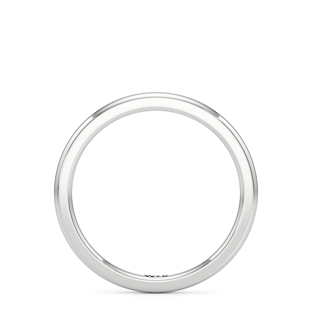 The Faye Wedding Band with Platinum Cut Diamond in 14KT Platinum view 2
