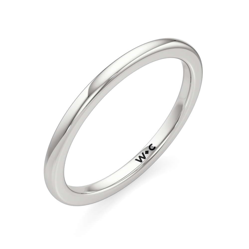 The Faye Wedding Band with Platinum Cut Diamond in 14KT Platinum view 3
