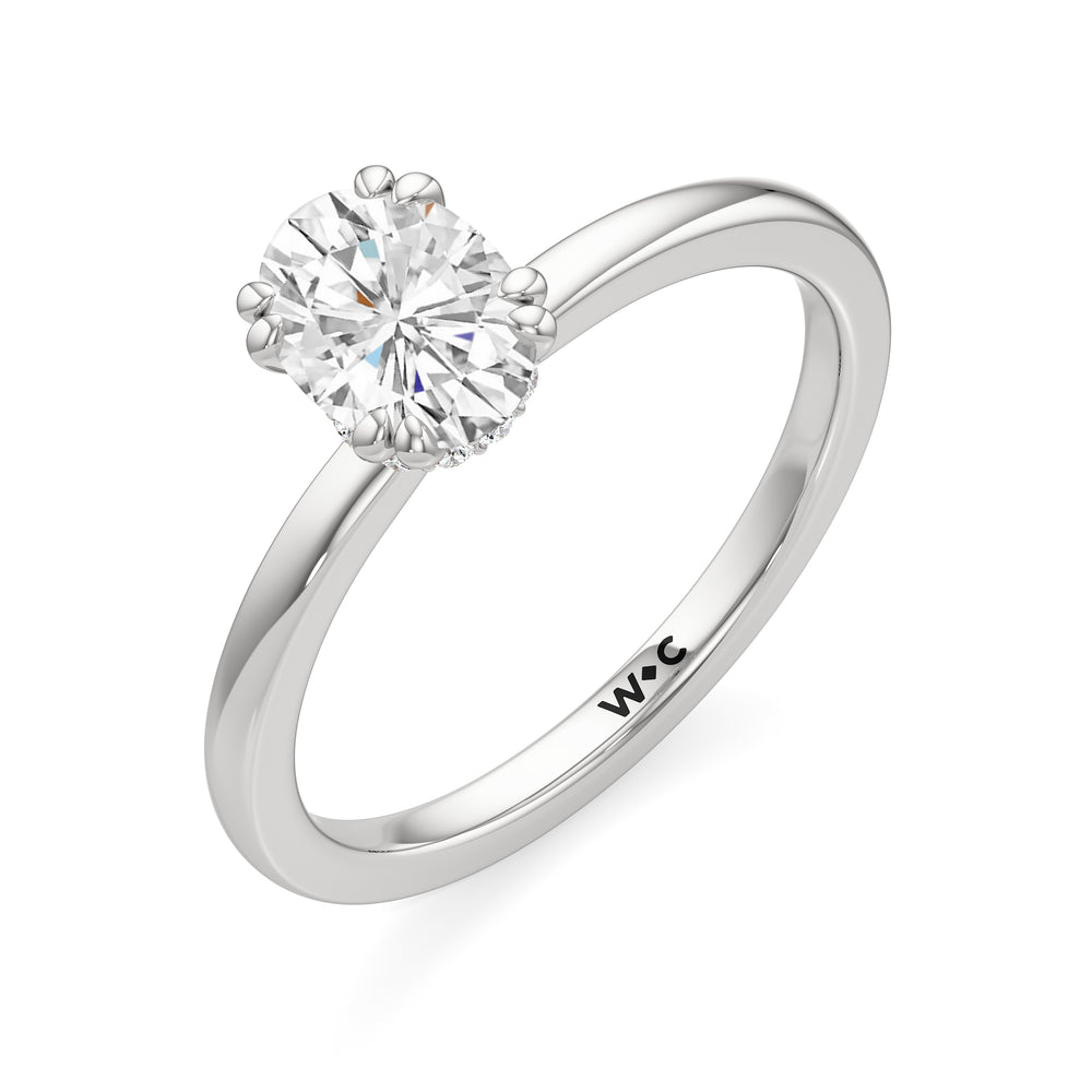 The Faye Engagement Ring with Oval Cut Diamond in 14KT Platinum view 3

