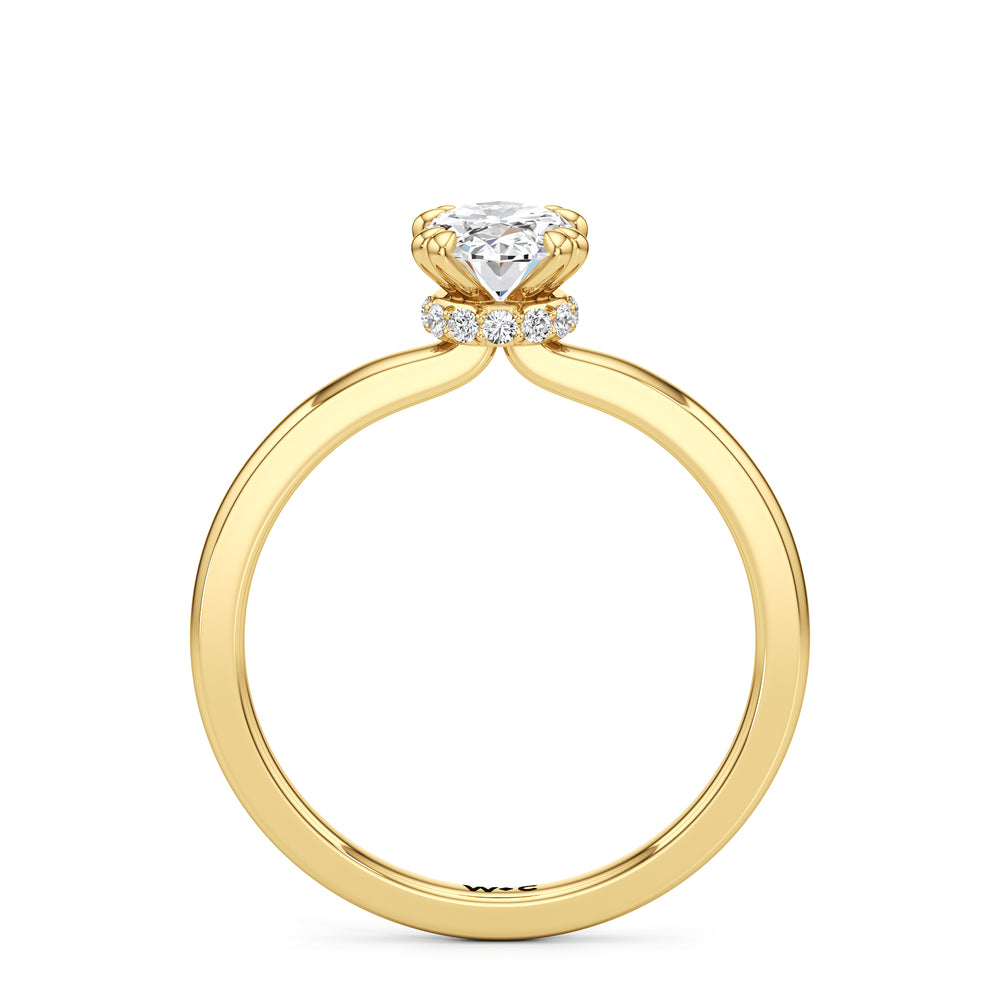 The Faye Engagement Ring with Oval Cut Diamond in 14KT Yellow Gold view 2
