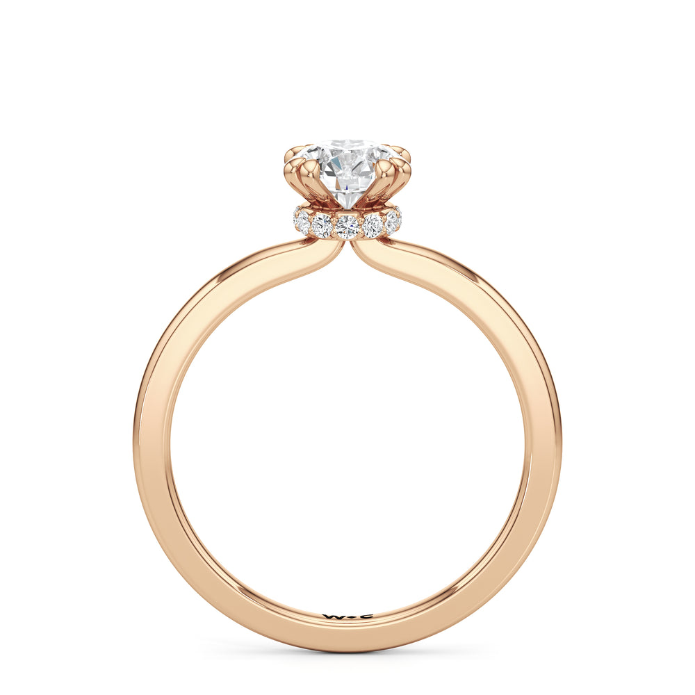 The Faye Engagement Ring with Round Cut Diamond in 14KT Rose Gold view 2
