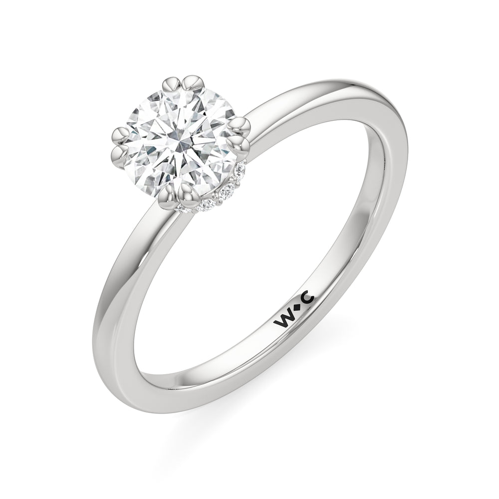 The Faye Engagement Ring with Round Cut Diamond in 14KT Platinum view 3
