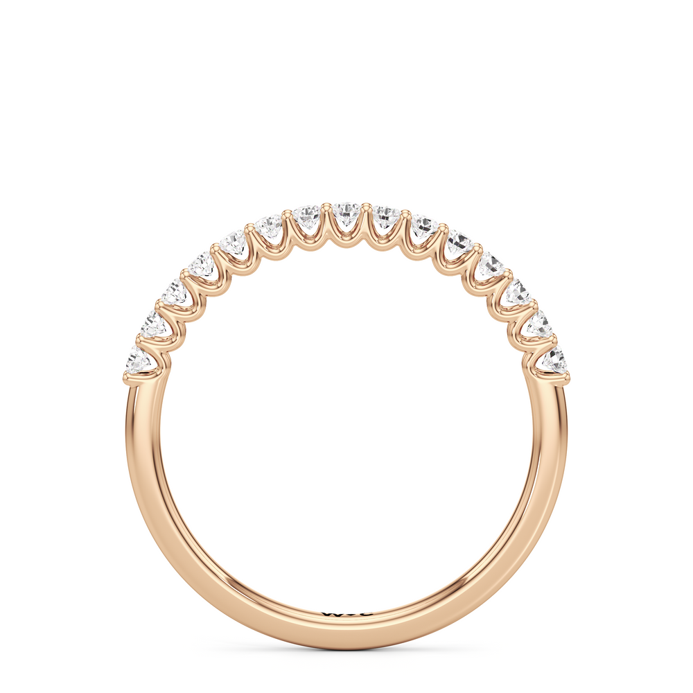 The Lucille Diamond Wedding Band with 18KT Rose Gold Cut Diamond in 14KT Rose Gold view 2
