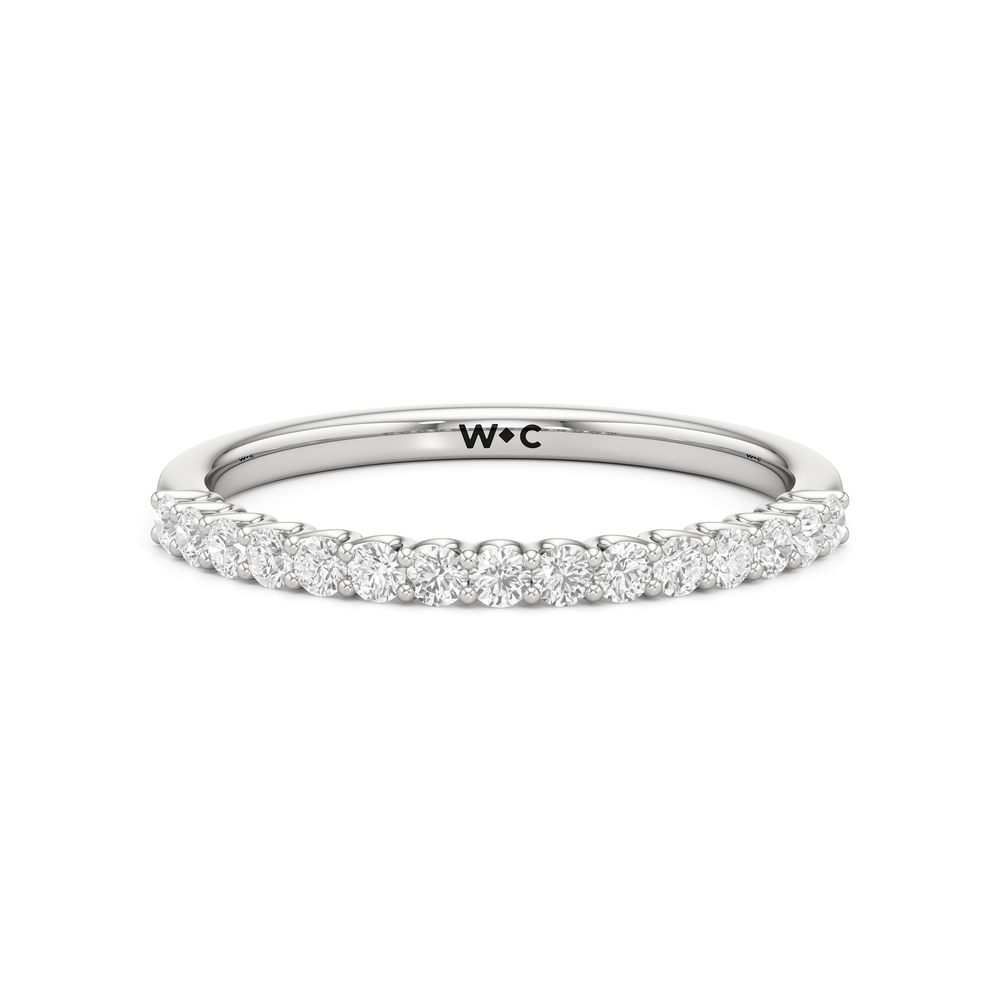 The Lucille Diamond Wedding Band with Platinum Cut Diamond in 14KT Platinum view 1
