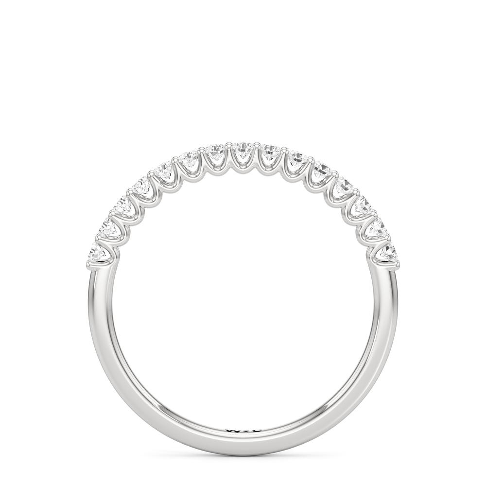 The Lucille Diamond Wedding Band with Platinum Cut Diamond in 14KT Platinum view 2
