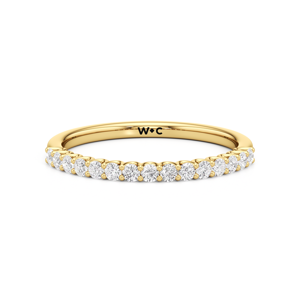 The Lucille Diamond Wedding Band with 18KT Yellow Gold Cut Diamond in 14KT Yellow Gold view 1
