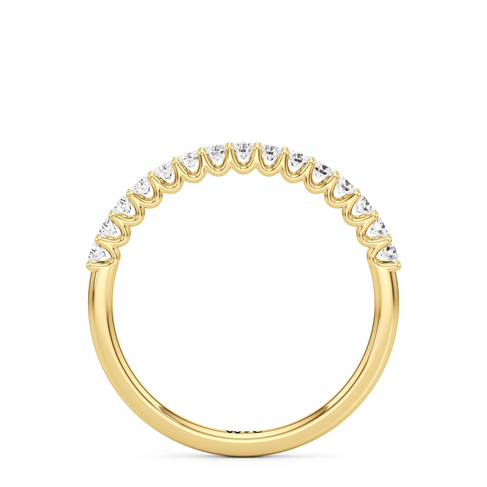 The Lucille Diamond Wedding Band with 18KT Yellow Gold Cut Diamond in 14KT Yellow Gold view 2
