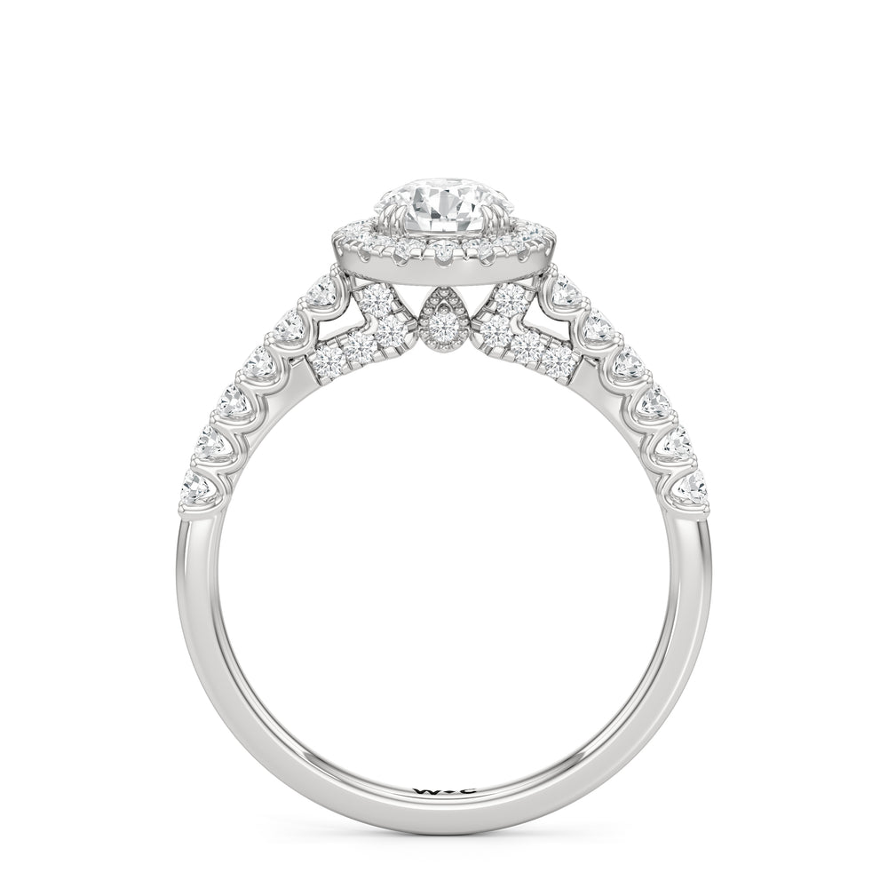 The Lucille Engagement Ring with Round Cut Diamond in 14KT Platinum view 2
