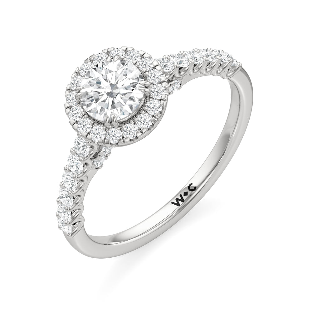The Lucille Engagement Ring with Round Cut Diamond in 14KT Platinum view 3
