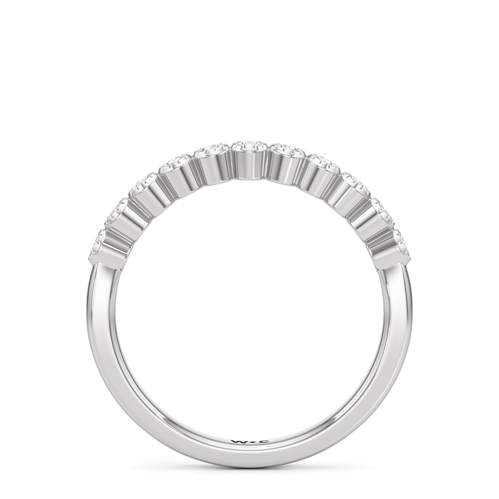 The Greer Diamond Wedding Band with Platinum Cut Diamond in 14KT Platinum view 2

