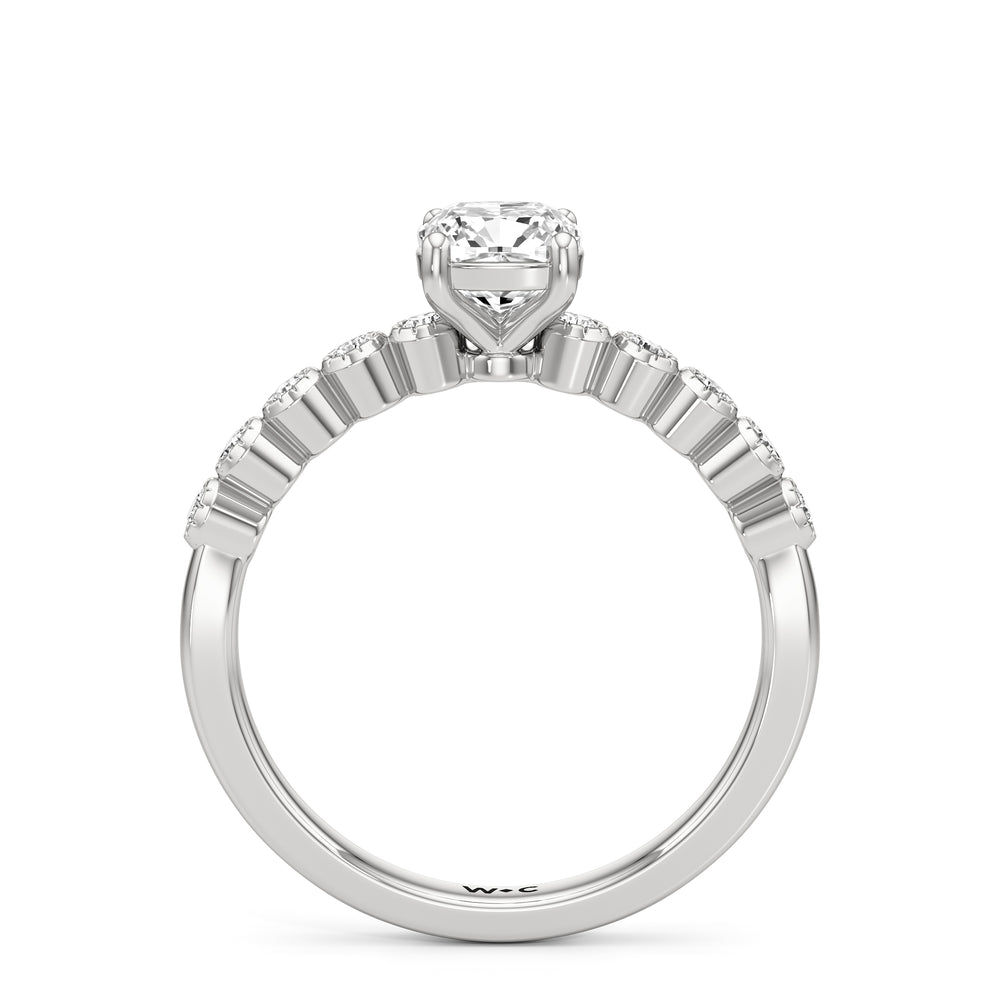 The Greer Engagement Ring with Cushion Cut Diamond in 14KT Platinum view 2
