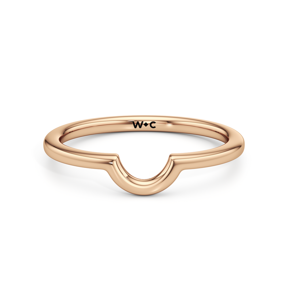 The Zara Wedding Band with 18KT Rose Gold Cut Diamond in 14KT Rose Gold view 1
