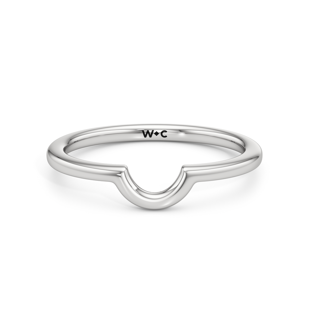 The Zara Wedding Band with Platinum Cut Diamond in 14KT Platinum view 1
