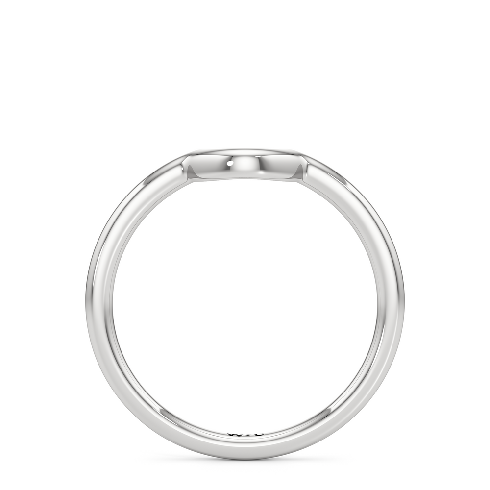 The Zara Wedding Band with Platinum Cut Diamond in 14KT Platinum view 2
