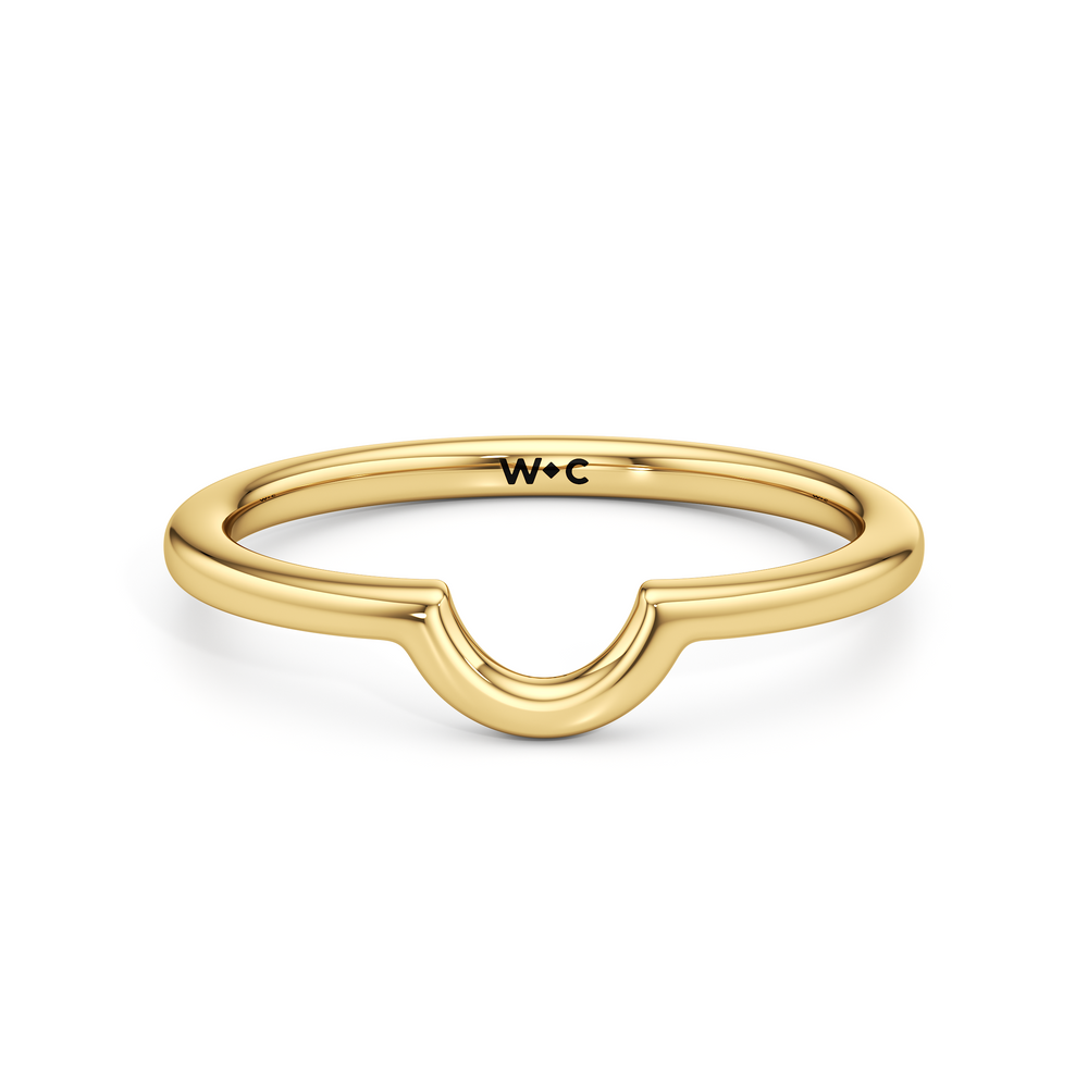 The Zara Wedding Band with 18KT Yellow Gold Cut Diamond in 14KT Yellow Gold view 1
