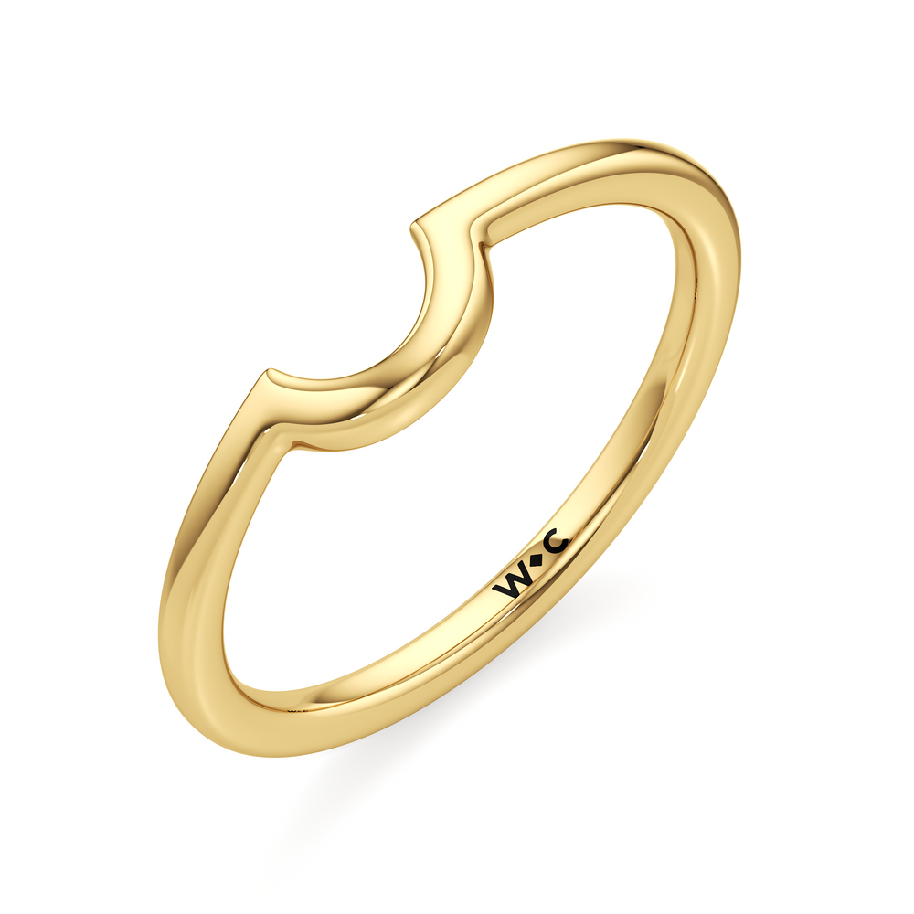 The Zara Wedding Band with 18KT Yellow Gold Cut Diamond in 14KT Yellow Gold view 4
