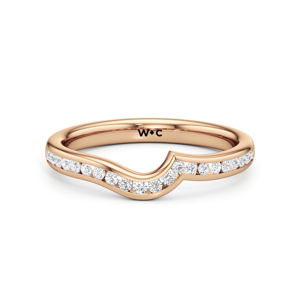 The Kit Diamond Wedding Band with 18KT Rose Gold Cut Diamond in 14KT Rose Gold view 1
