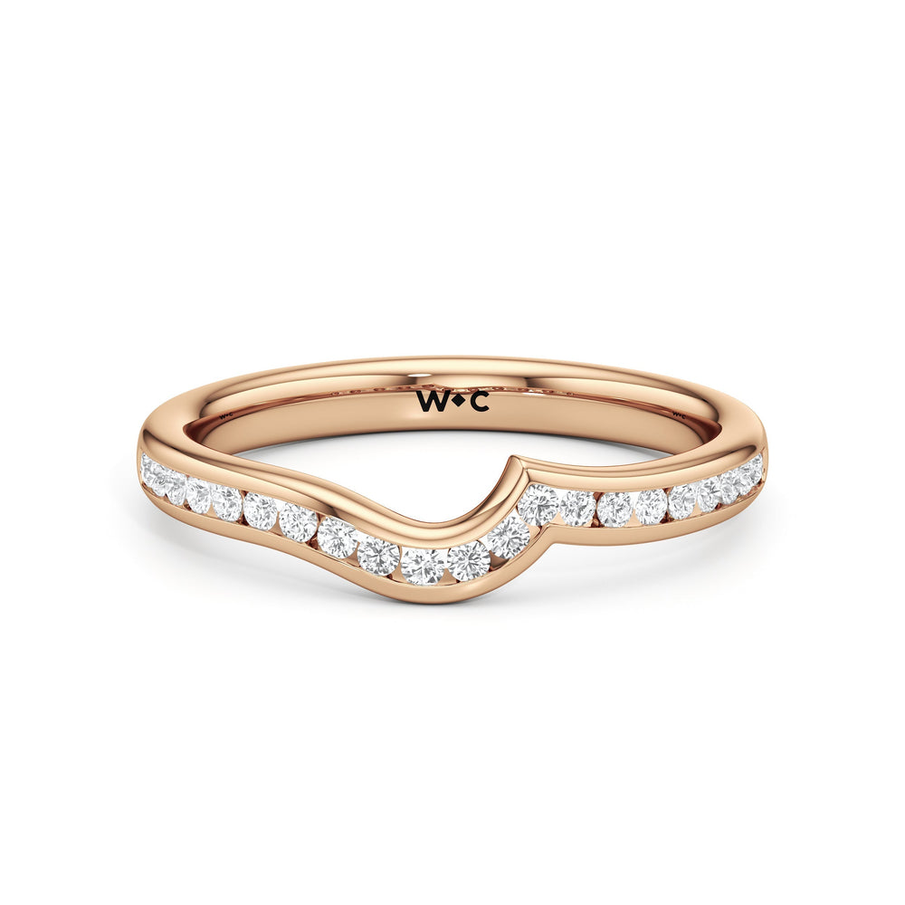 The Kit Diamond Wedding Band with 18KT Rose Gold Cut Diamond in 14KT Rose Gold view 1
